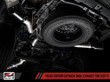 Load image into Gallery viewer, AWE Tuning 20-21 Jeep Gladiator JT 3.6L Tread Edition Cat-Back Dual Exhaust - Diamond Black Tip