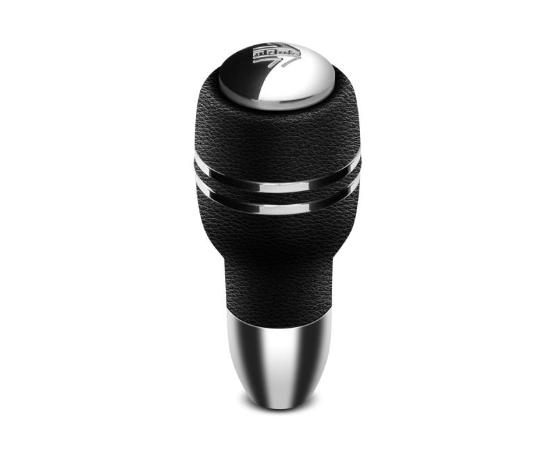 Momo Automatico Shift Knob - Black Leather, Chrome Insert