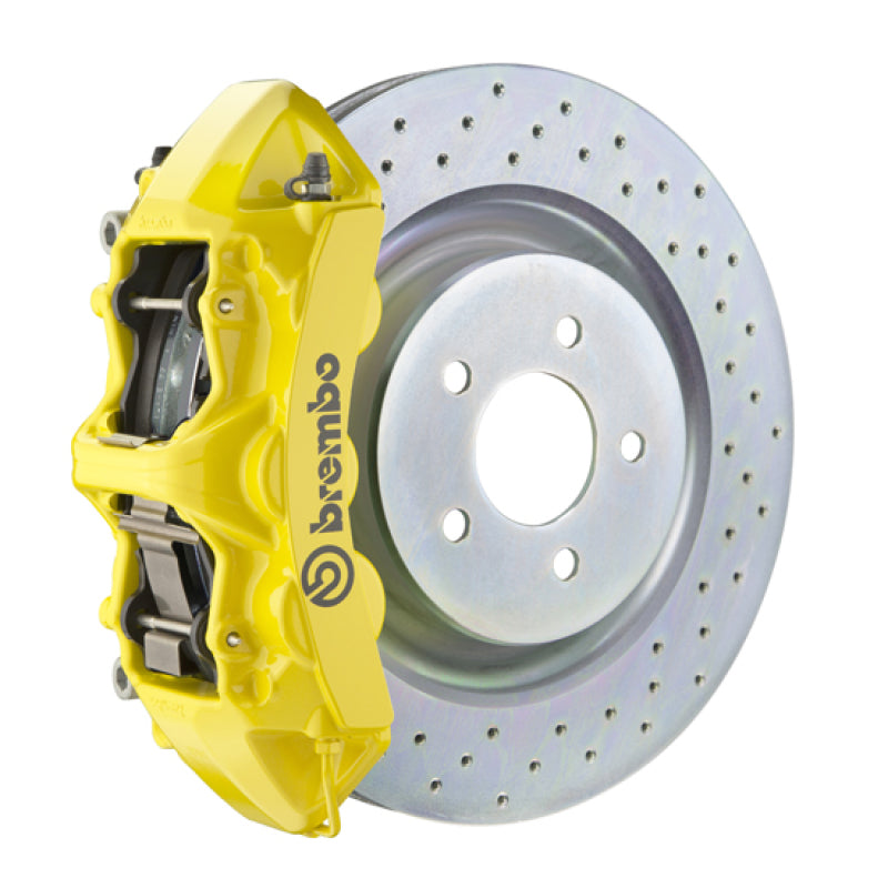 Brembo 66-89 911S/SC/Carrera Front GT BBK 4 Piston Cast 323x28 1pc Rotor Drilled- Yellow