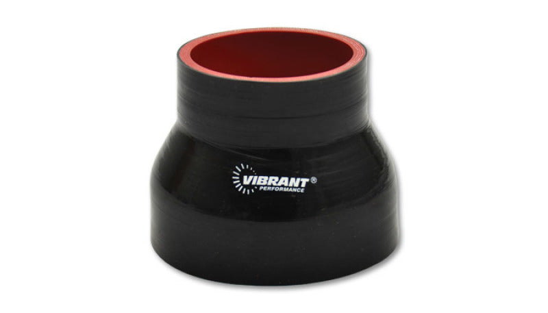 Vibrant Silicone Reducer Coupler 1.25in ID x 2.00in ID x 3.00in Long - Black
