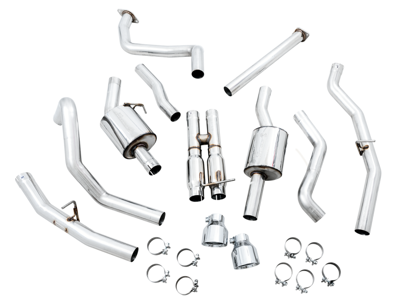 AWE Tuning 2021 RAM 1500 TRX 0FG Cat-Back Exhaust - Chrome Silver Tips