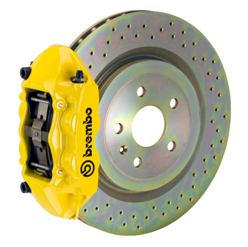 Brembo 08-13 C30 Front GT BBK 4 Piston Cast 336 x28 1pc Rotor Drilled- Yellow