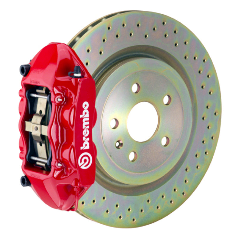 Brembo 08-13 C30 Front GT BBK 4 Piston Cast 336 x28 1pc Rotor Drilled-Red