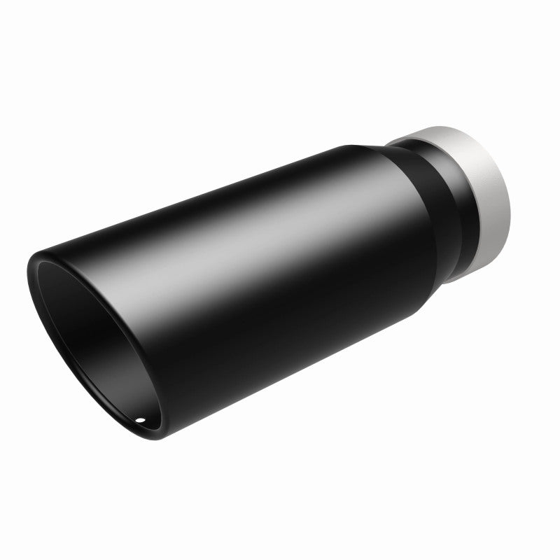 MagnaFlow Tip Stainless Black Coated Single Wall Round Single Outlet 5in Dia 4in Inlet 13in L