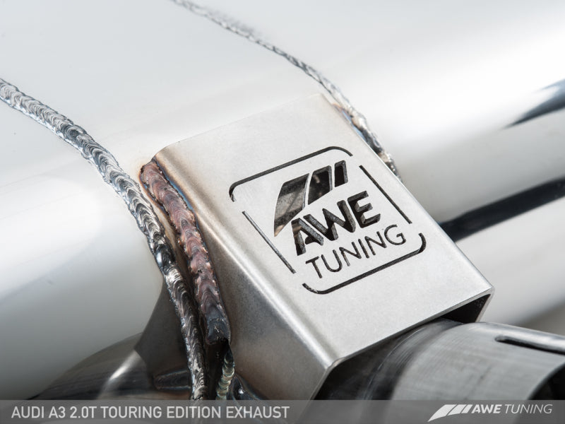 AWE Tuning Audi 8V A3 Touring Edition Exhaust - Dual Outlet Diamond Black 90 mm Tips