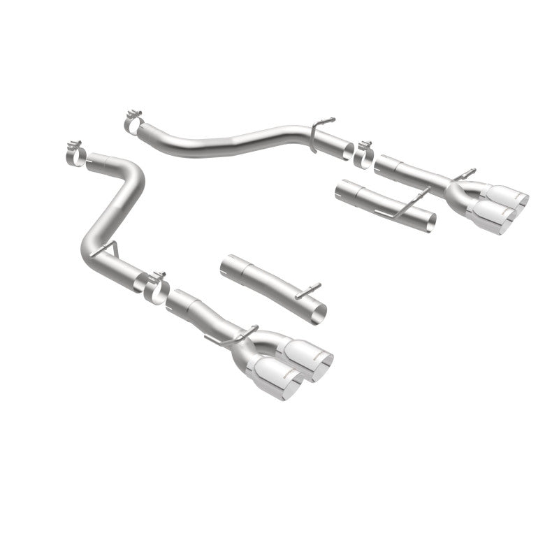 MagnaFlow Axle-Back, SS, 2.5in, Quad Split Rear 3.5in Tip 2015 Dodge Challenger 3.6L V6