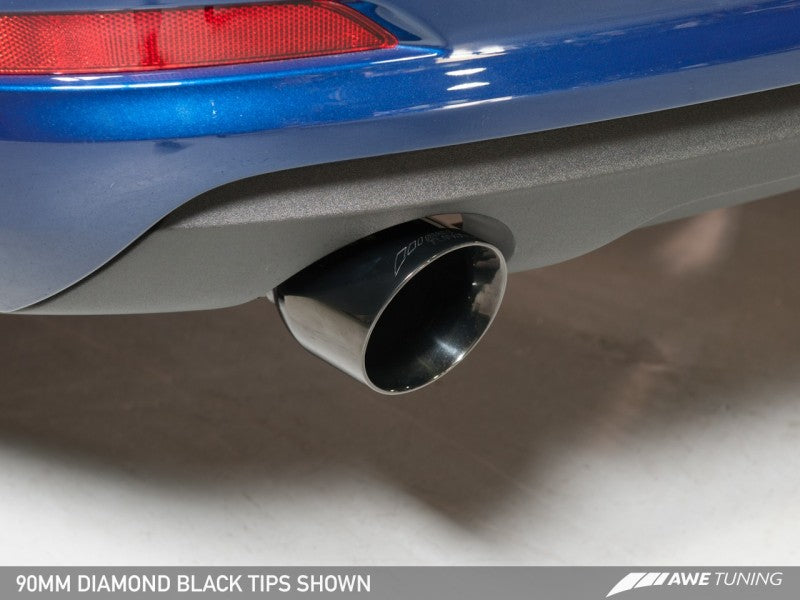 AWE Tuning Audi 8V A3 Touring Edition Exhaust - Dual Outlet Diamond Black 90 mm Tips