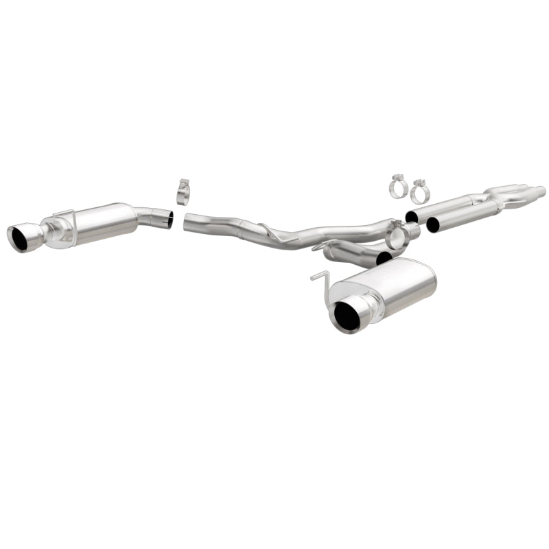 MagnaFlow Cat Back, SS, 3in, Street, Dual Split Polished 4.5in Tips 2015 Ford Mustang GT V8 5.0L