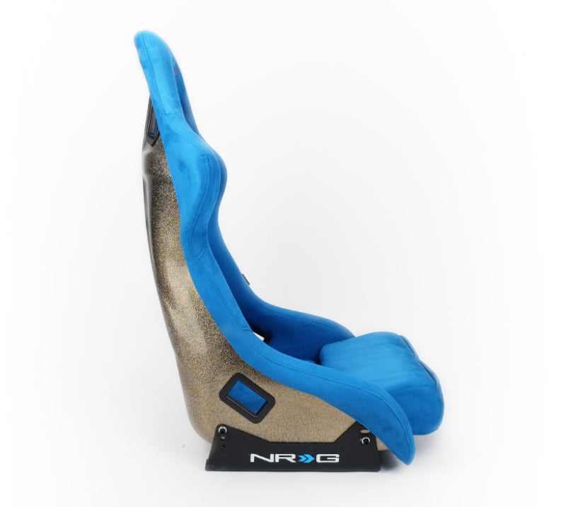 NRG FRP Bucket Seat ULTRA Edition - Large (Blue Alcantara/Gold Glitter Back)