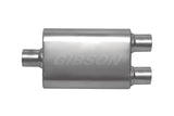 Gibson CFT Superflow Center/Dual Oval Muffler - 4x9x13in/2.25in Inlet/2.25in Outlet - Stainless