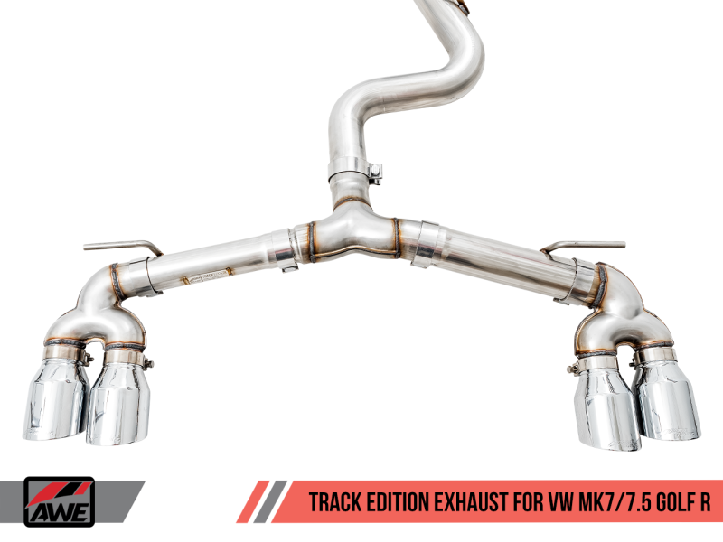 AWE Tuning Mk7 Golf R Track Edition Exhaust w/Chrome Silver Tips 102mm