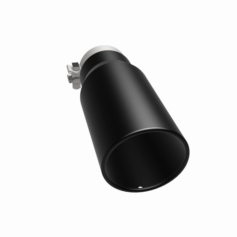 MagnaFlow Tip Stainless Black Coated Single Wall Round Single Outlet 5in Dia 3.5in Inlet 14.5in L