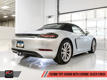 Load image into Gallery viewer, AWE Tuning Porsche 718 Boxster / Cayman Track Edition Exhaust - Chrome Silver Tips