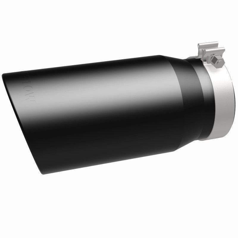 MagnaFlow Tip Stainless Black Coated Single Wall Round Single Outlet 6in Dia 5in Inlet 13in L