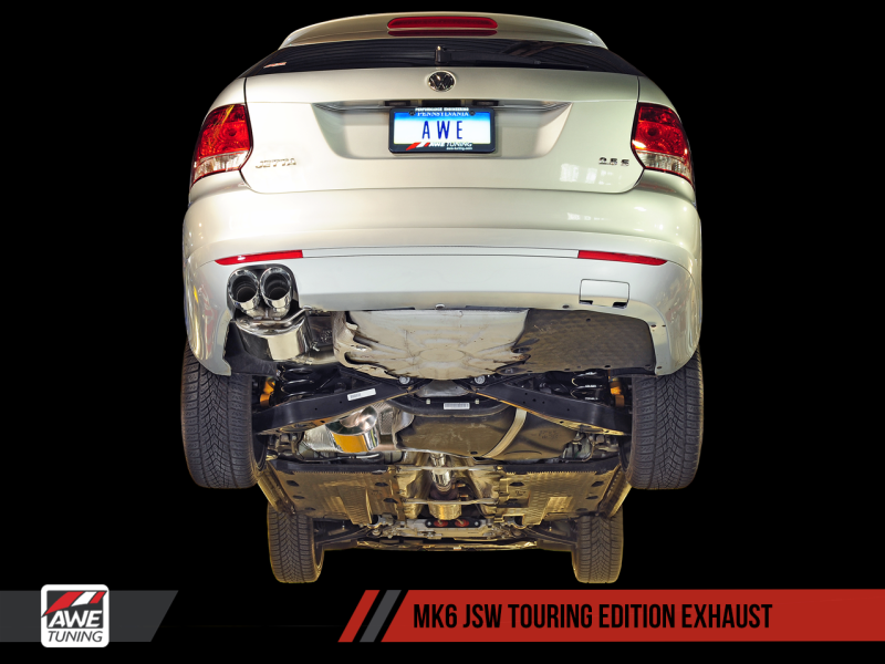 AWE Tuning Mk5 Jetta Mk6 Sportwagen 2.5L Touring Edition Exhaust - Polished Silver Tips