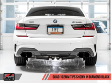 Load image into Gallery viewer, AWE Tuning 2019+ BMW M340i (G20) Resonated Touring Edition Exhaust - Quad Diamond Black Tips