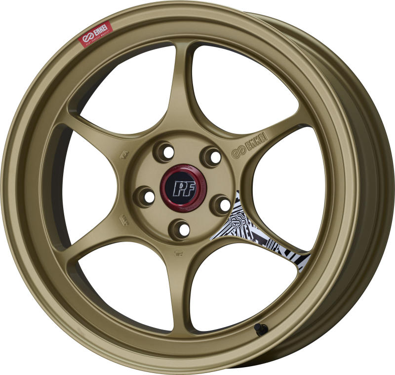 Enkei PF06 18x7.5in 5x114.3 BP 48mm Offset 75mm Bore Gold Wheel MOQ 40