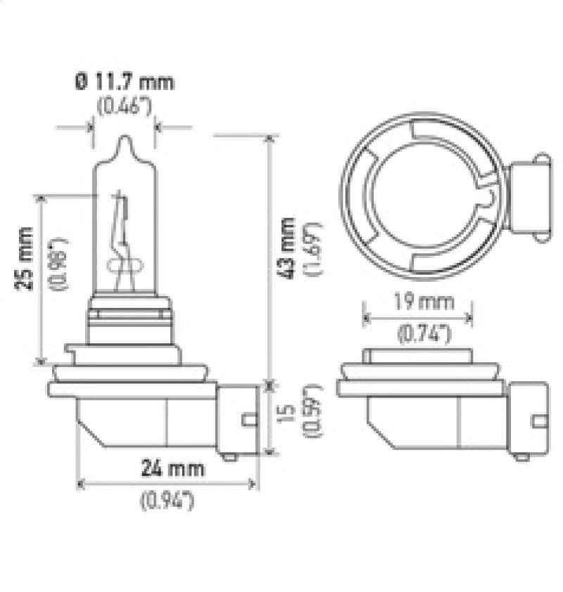 Hella Bulb H9 12V 65W XEN YLW