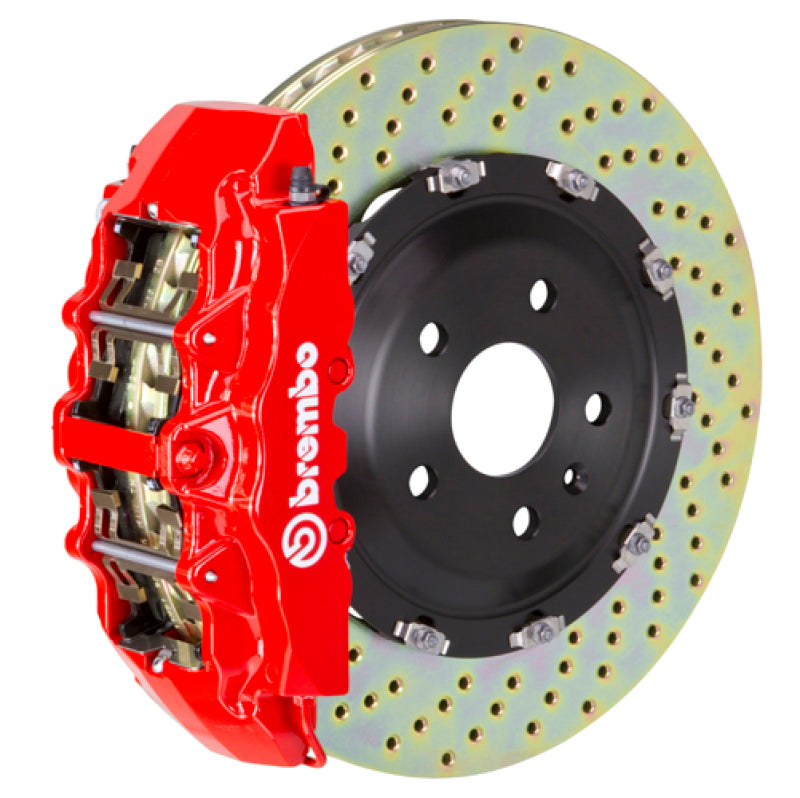 Brembo 08-17 A5/09-16 A4 Front GT BBK 6 Piston Cast 380x34 2pc Rotor Drilled-Red