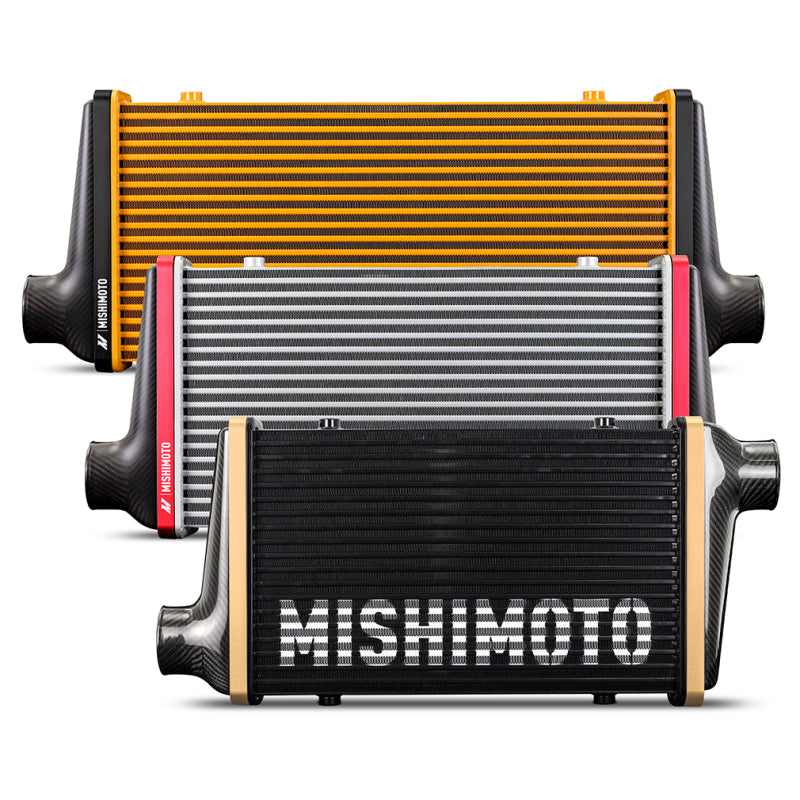 Mishimoto Universal Carbon Fiber Intercooler - Matte Tanks - 525mm Gold Core - S-Flow - C V-Band