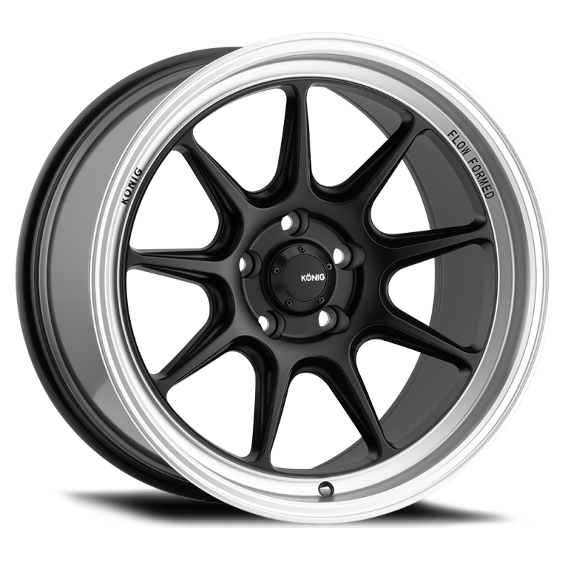 Konig Countergram 18x8.5 5x114.3 ET43 Matte Black / Matte Machined Lip