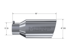 Load image into Gallery viewer, MBRP Universal Tip 8in OD Rolled End 5in Inlet 18in Length T304