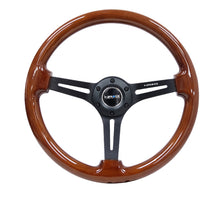 Load image into Gallery viewer, NRG Reinforced Steering Wheel (350mm / 3in. Deep) Brown Wood w/Blk Matte Spoke/Black Center Mark