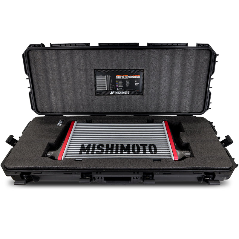 Mishimoto Universal Carbon Fiber Intercooler - Gloss Tanks - 600mm Silver Core - S-Flow - BK V-Band