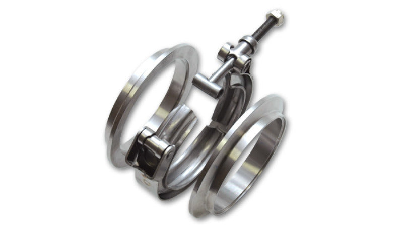 Vibrant T304 SS V-Band Flange Assembly for 4in O.D. Tubing incl 2 V-Band flanges & 1 V-Band Clamp