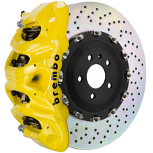 Load image into Gallery viewer, Brembo 14+ Model S AWD w/ DC (Excl Plaid) Fr GT BBK 8Pis Cast 412x38 2pc Rotor Drilled-Yellow