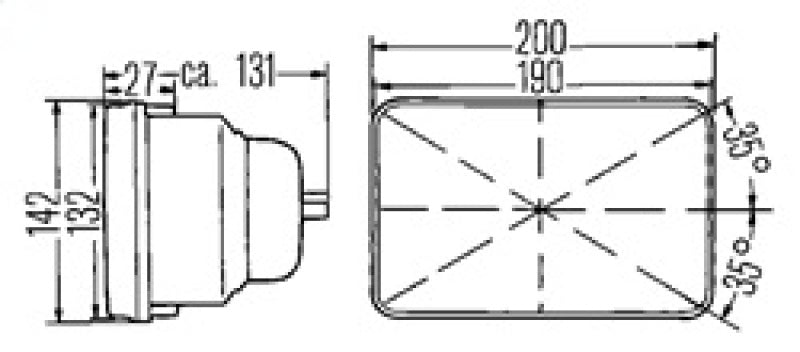 Hella Vision Hlmp Kit 190X132Mm H4 12V (Qty 2) (Legal in US for MOTORCYLCES ONLY)