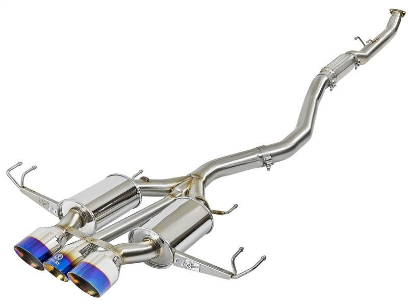 aFe Takeda 3in 304 SS Cat-Back Exhaust w/ Blue Flame Tips 2017+ Honda Civic Type R I4 2.0L (t)
