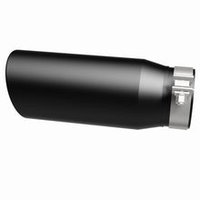 Load image into Gallery viewer, MagnaFlow Tip Stainless Black Coated Single Double Round Single Outlet 5in Dia 4in Inlet 13in L