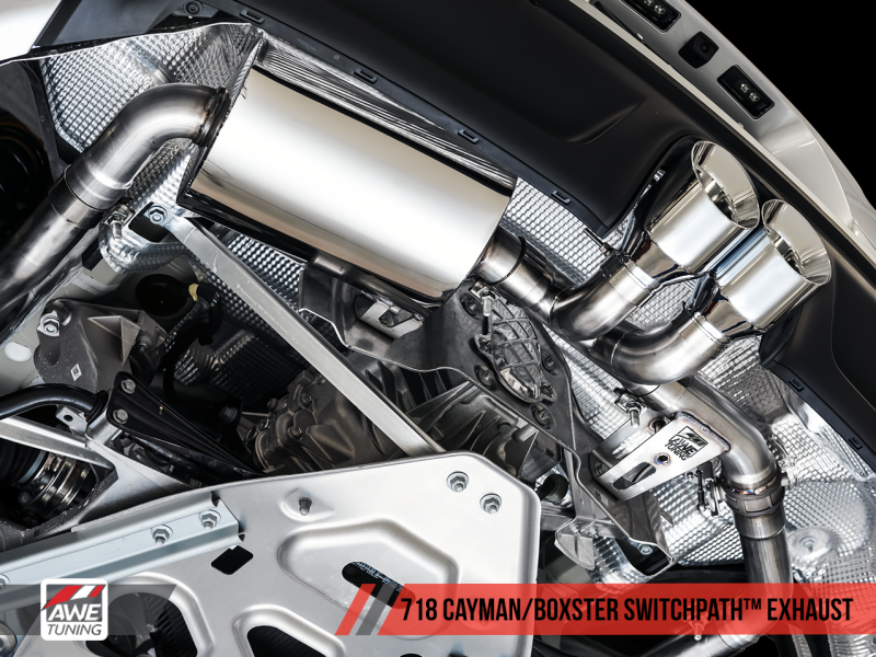 AWE Tuning Porsche 718 Boxster / Cayman SwitchPath Exhaust (PSE Only) - Diamond Black Tips