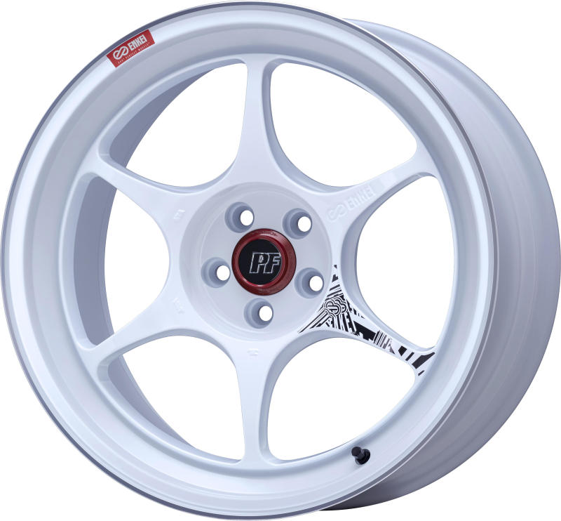 Enkei PF06 18x7.5in 5x114.3 BP 48mm Offset 75mm Bore White Machined Wheel