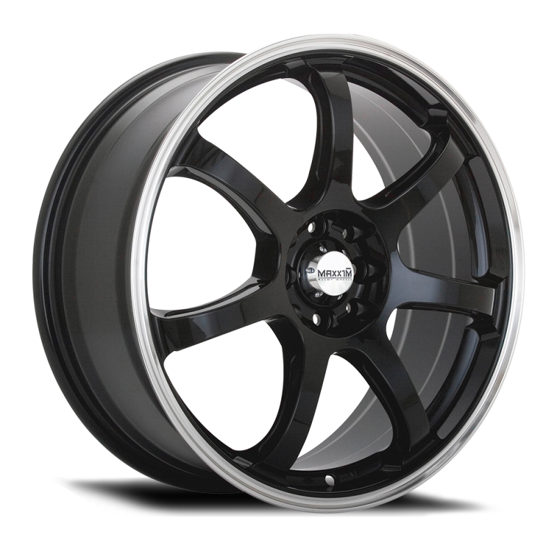 Maxxim Knight 15x6.5 8x100/114.3 ET38 Gloss Black Lip Polish