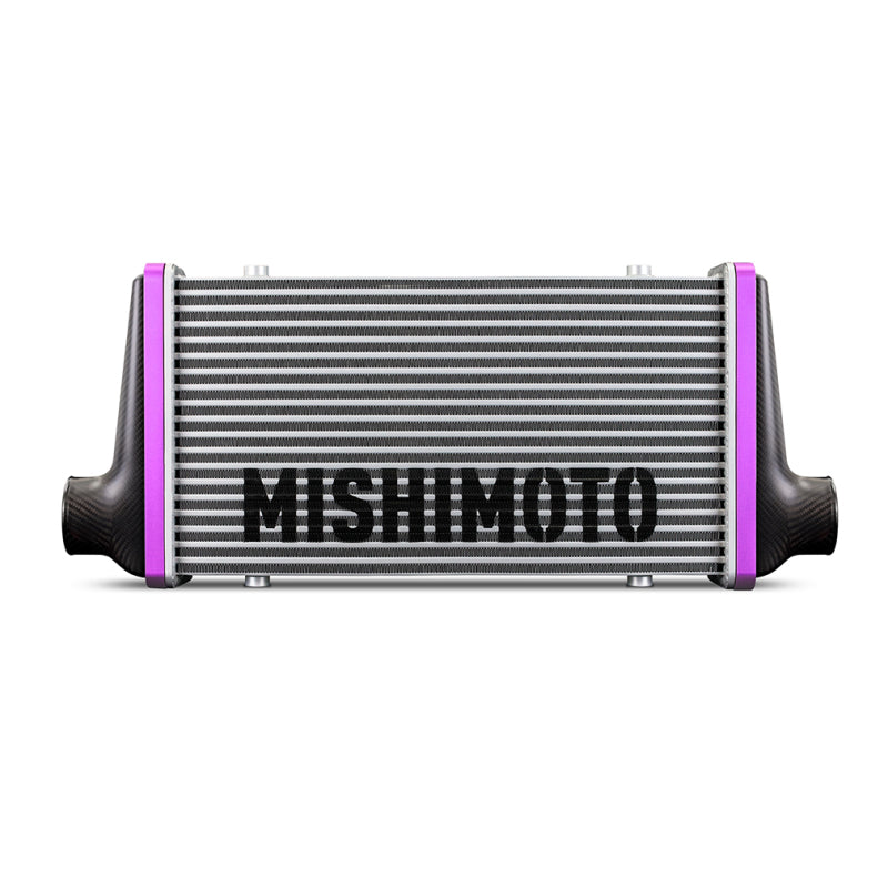 Mishimoto Universal Carbon Fiber Intercooler - Gloss Tanks - 450mm Silver Core - S-Flow - GR V-Band