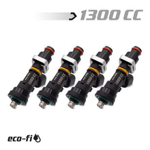 Load image into Gallery viewer, BLOX Racing Eco-Fi Street Injectors 1300cc/min w/1/2in Adapter Honda B/D/H Series (Set of 4)