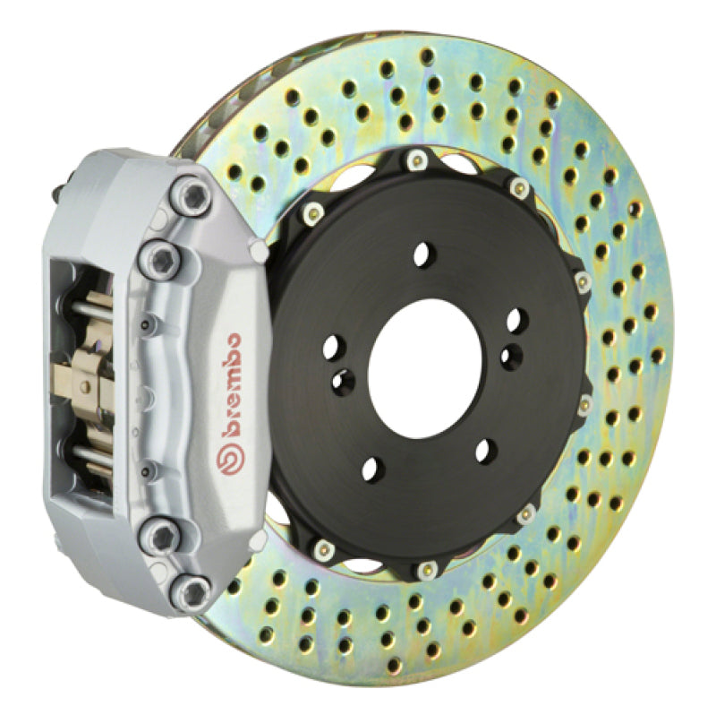 Brembo 89-94 Carrera/90-94 Carrera Rear GT BBK 4 Piston Cast 2pc 328x28 2pc Rotor Drilled-Silver