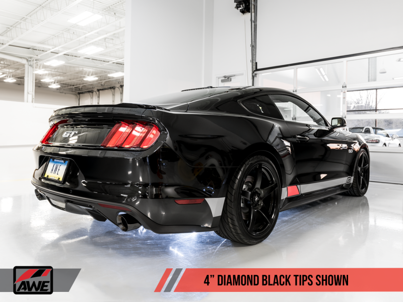 AWE Tuning S550 Mustang GT Cat-back Exhaust - Touring Edition (Diamond Black Tips)