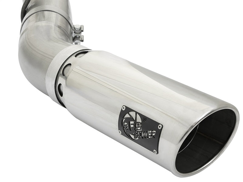 aFe LARGE BORE HD 5in 409-SS DPF-Back Exhaust w/Polished Tip 2017 GM Duramax V8-6.6L (td) L5P