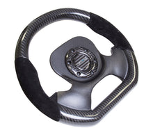 Load image into Gallery viewer, NRG Carbon Fiber Steering Wheel (320mm) CF Center Plate &amp; Two-Tone Carbon w/Suede Trim Handles