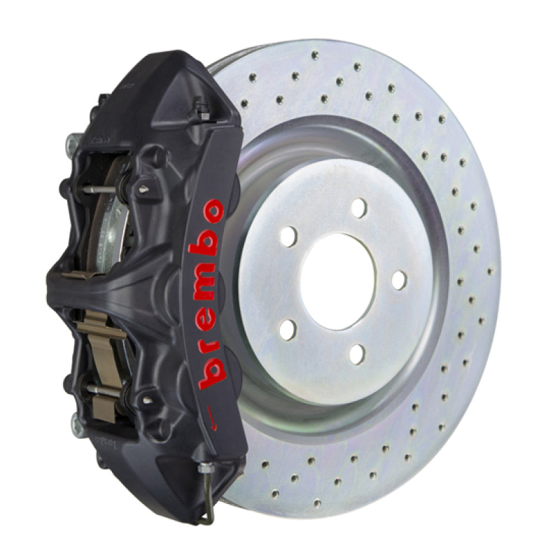 Brembo 10-15 Camaro V6 Front GTS BBK 6 Piston Cast 355x32 1pc Rotor Drilled-Black HA