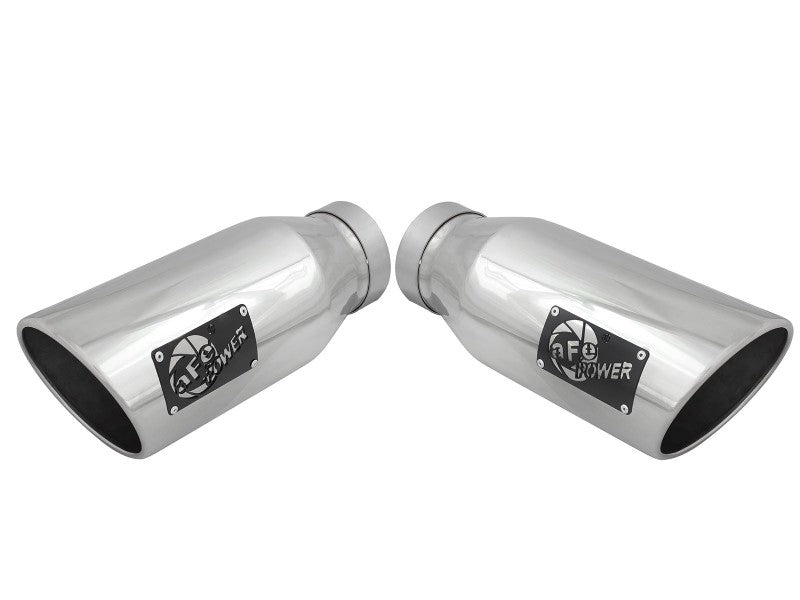 aFe Large Bore-HD 4in 409 Stainless Steel DPF-Back Exhaust w/Polished Tips 15-16 Ford Diesel Truck