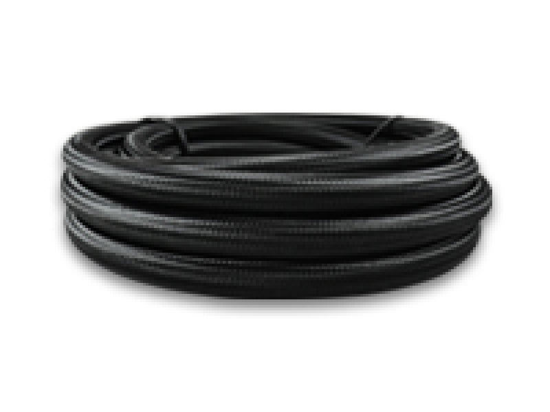 Vibrant -6 AN Black Nylon Braided Flex Hose w/PTFE Liner (150ft Roll)