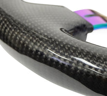 Load image into Gallery viewer, NRG Carbon Fiber Steering Wheel (350mm / 1.5in. Deep) Neochrome 3-Spoke Design w/Slit Cuts