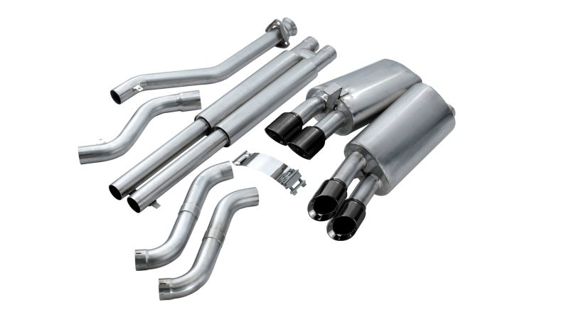 Corsa 1996-1996 Cat-Back Exhaust w/ Twin 3.5in Black Tips 96-96 Chevrolet Corvette C4 5.7L V8 LT4