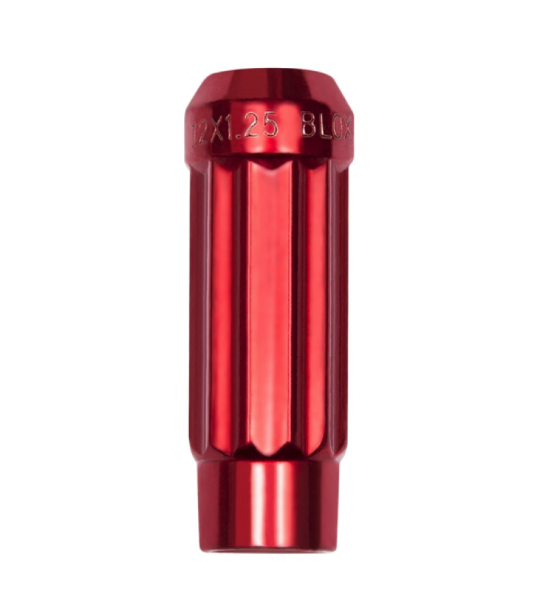 BLOX Racing 12-Sided P17 Tuner Lug Nut 12x1.25 - Red Steel - Single Piece