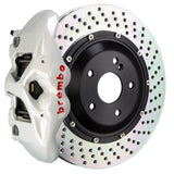 Brembo 08-13 M3 (E90/E92/E93) Rear GT BBK 4 Piston Cast 380x28 2pc Rotor Drilled- White