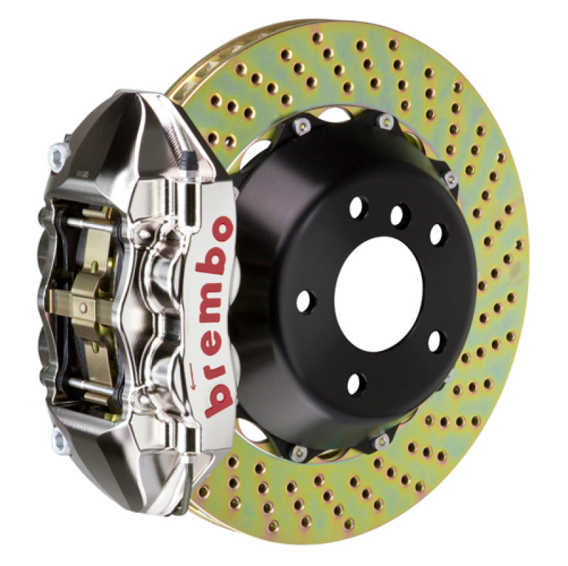 Brembo 08-13 M3 Rear GTR BBK 4 Piston Billet345x28 2pc Rotor Drilled- Nickel Plated